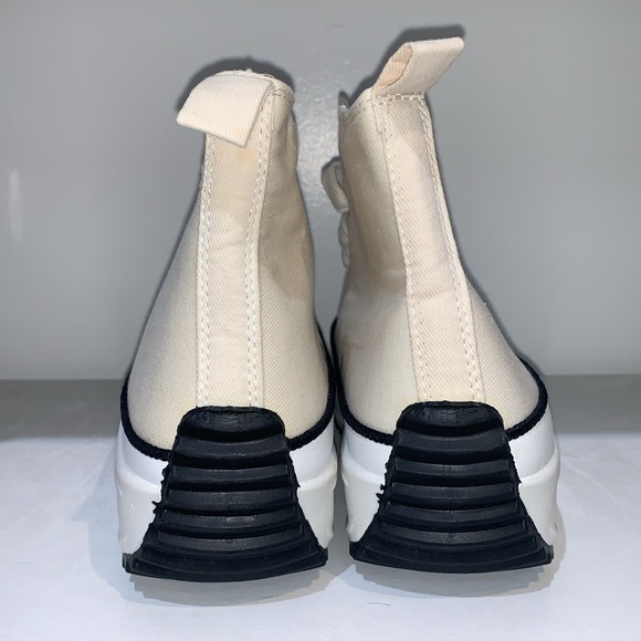 CREAM HIGH TOP CANVAS SNEAKERS - Picture 7 of 8